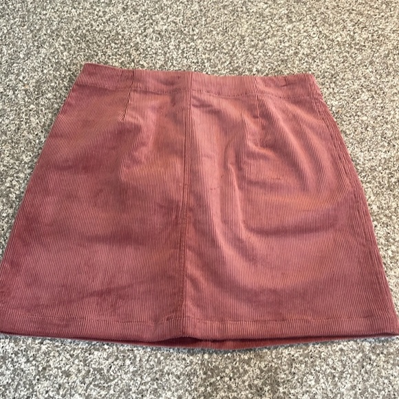 Love Tree dusty rose Corduroy Button-Front Skirt - Picture 3 of 4